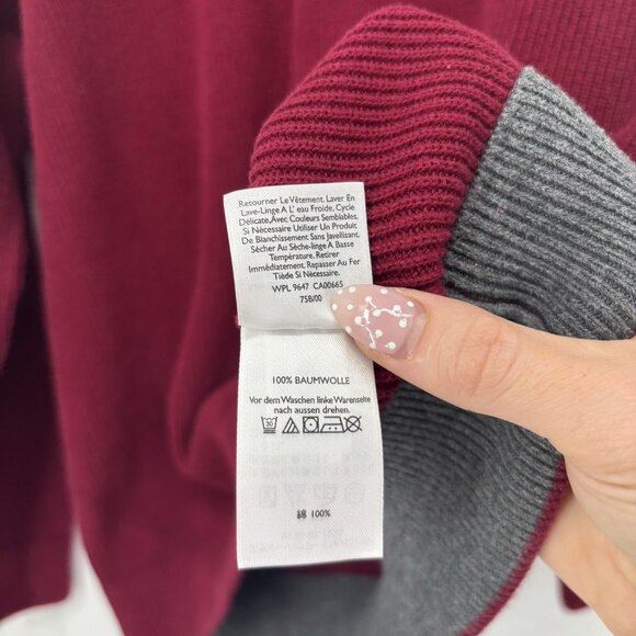 Eddie Bauer Sweater Men’s Red Pullover Crew Neck Knit 100% Cotton Size Large - Picture 9 of 10